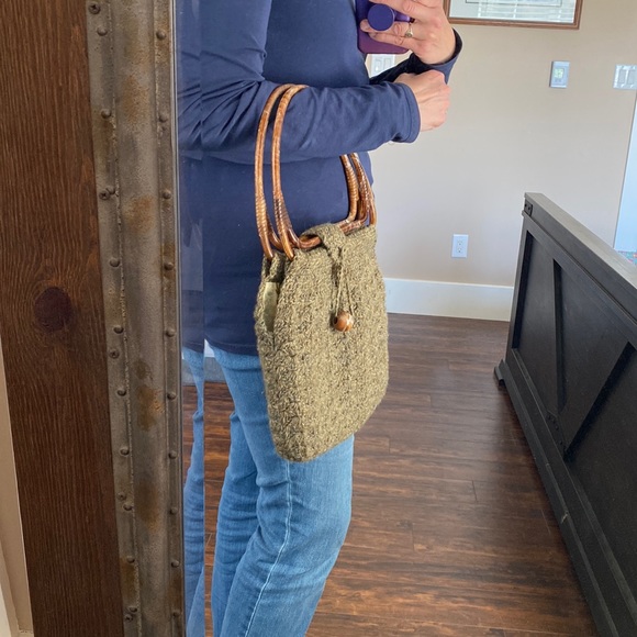 Vintage 70s Wool Hobo Bag - Picture 11 of 12